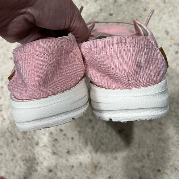 Girls kids youth Hey Dude pink linen cotton candy shoes Y2-3 - Picture 4 of 8